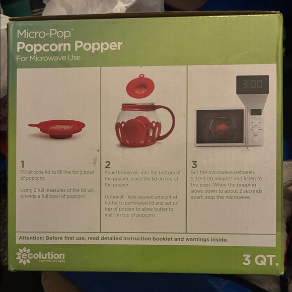 Ecolution Red Micro-Pop Popcorn Popper - Picture 3 of 4